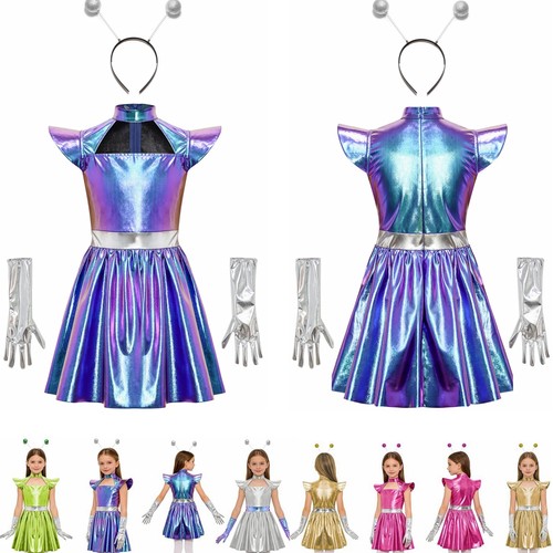 Abito spaziale bambina glitter